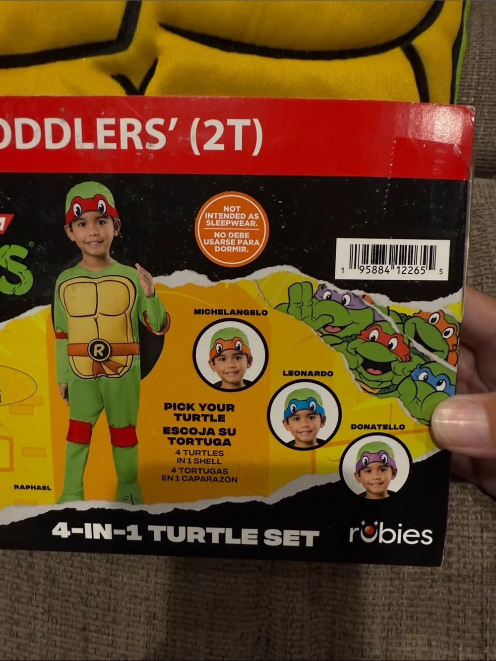 Teenage Mutant Ninja Turtles 4-in-1 Toddlers Halloween Costume size 2T